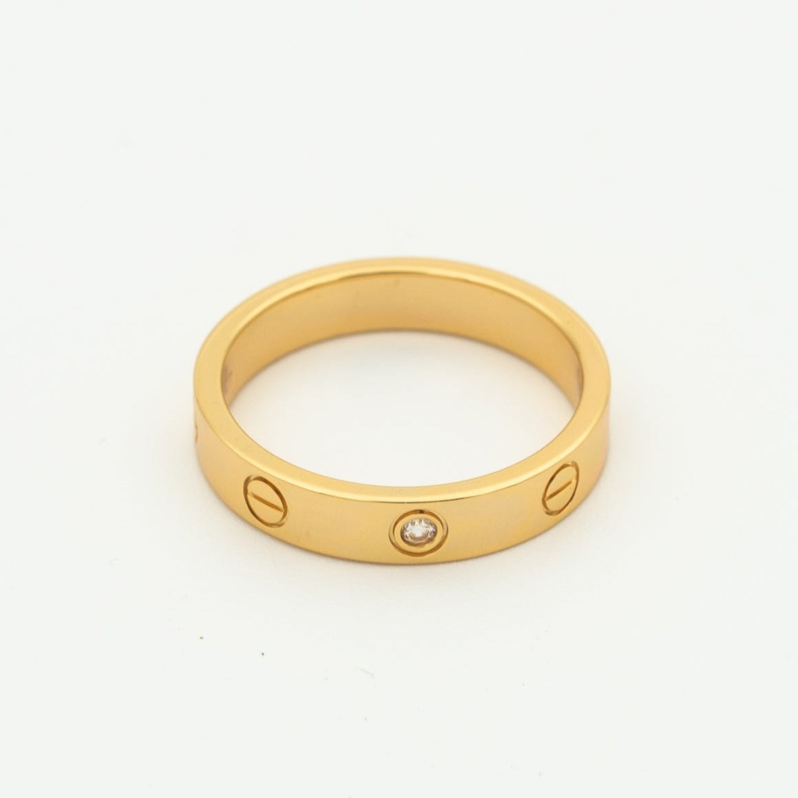 [⭐Spark]LOVE RING 4MM 1 DIAMOND PINK GOLD