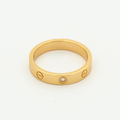 [⭐Spark]LOVE RING 4MM 1 DIAMOND PINK GOLD