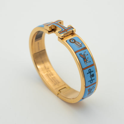 [⭐Spark]H PINK GOLD BRACELET BLUE CERAMIC