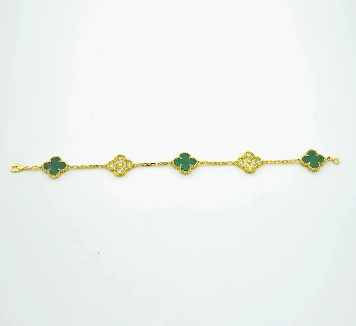 [⭐Spark] CLOVER 5 MOTIF MALACHITE BRACELET COLLECTION