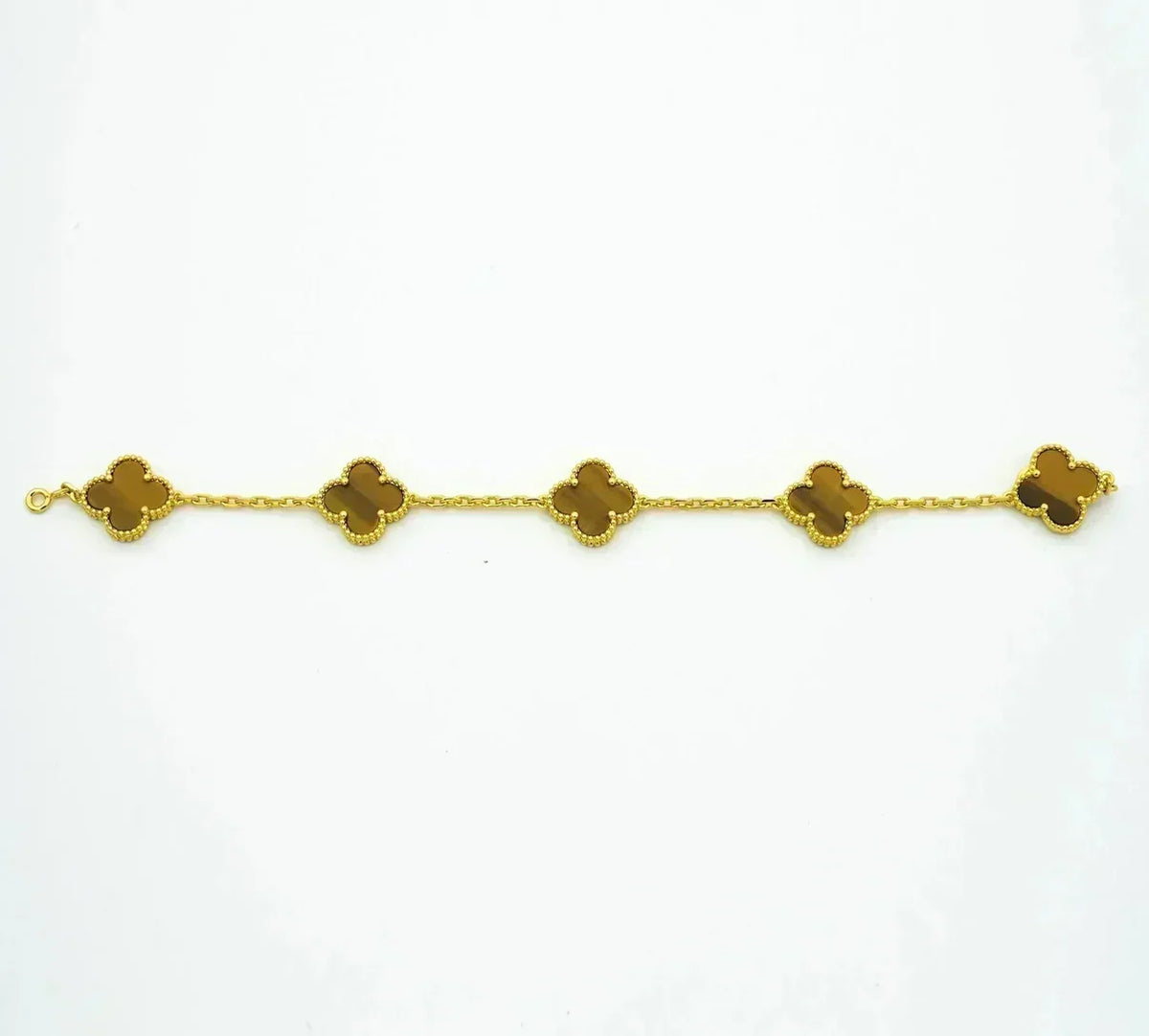[⭐Spark] CLOVER 5 MOTIFS TIGER EYE BRACELET COLLECTION