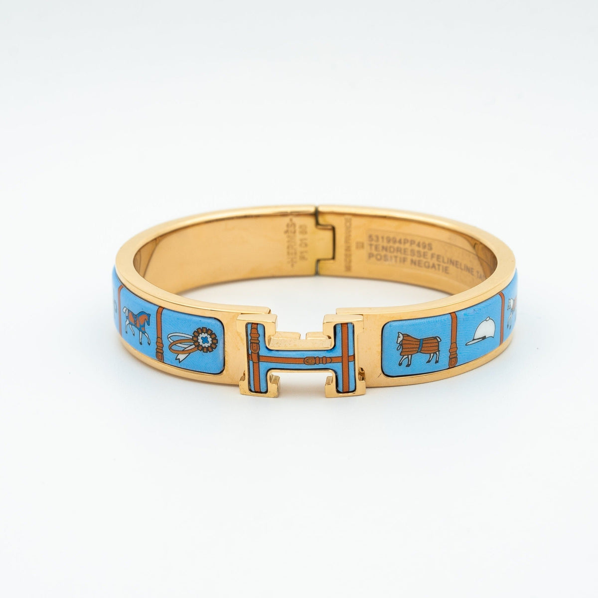 [⭐Spark]H PINK GOLD BRACELET BLUE CERAMIC
