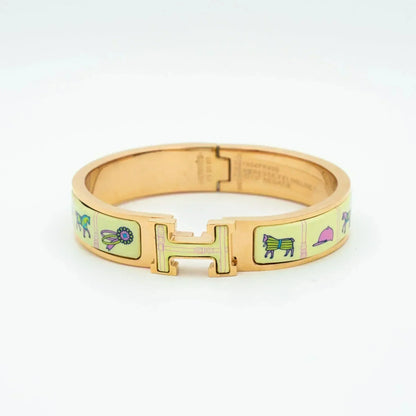 [⭐Spark]H PINK GOLD BRACELET CREAM CERAMIC