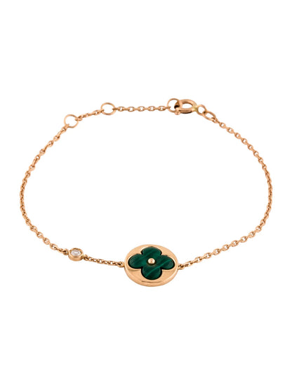 [⭐Spark]SUN MALACHITE 1 DIAMOND PINK GOLD BRACELET