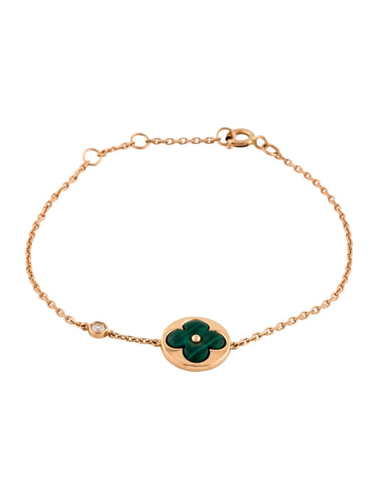 [⭐Spark]SUN MALACHITE 1 DIAMOND PINK GOLD BRACELET