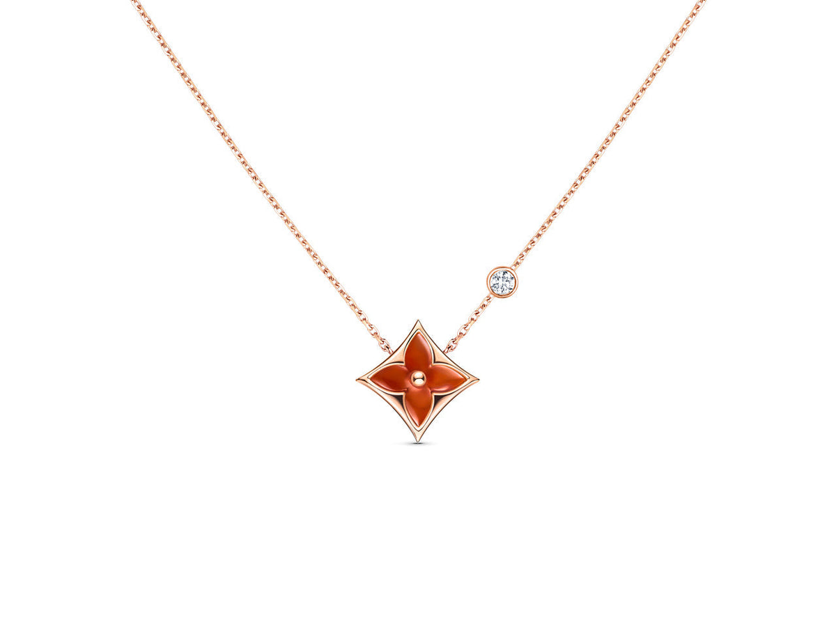 [⭐Spark]STAR NECKLACE PINK GOLD 1 DIAMOND