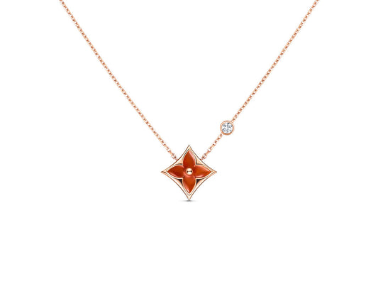 [⭐Spark]STAR NECKLACE PINK GOLD 1 DIAMOND