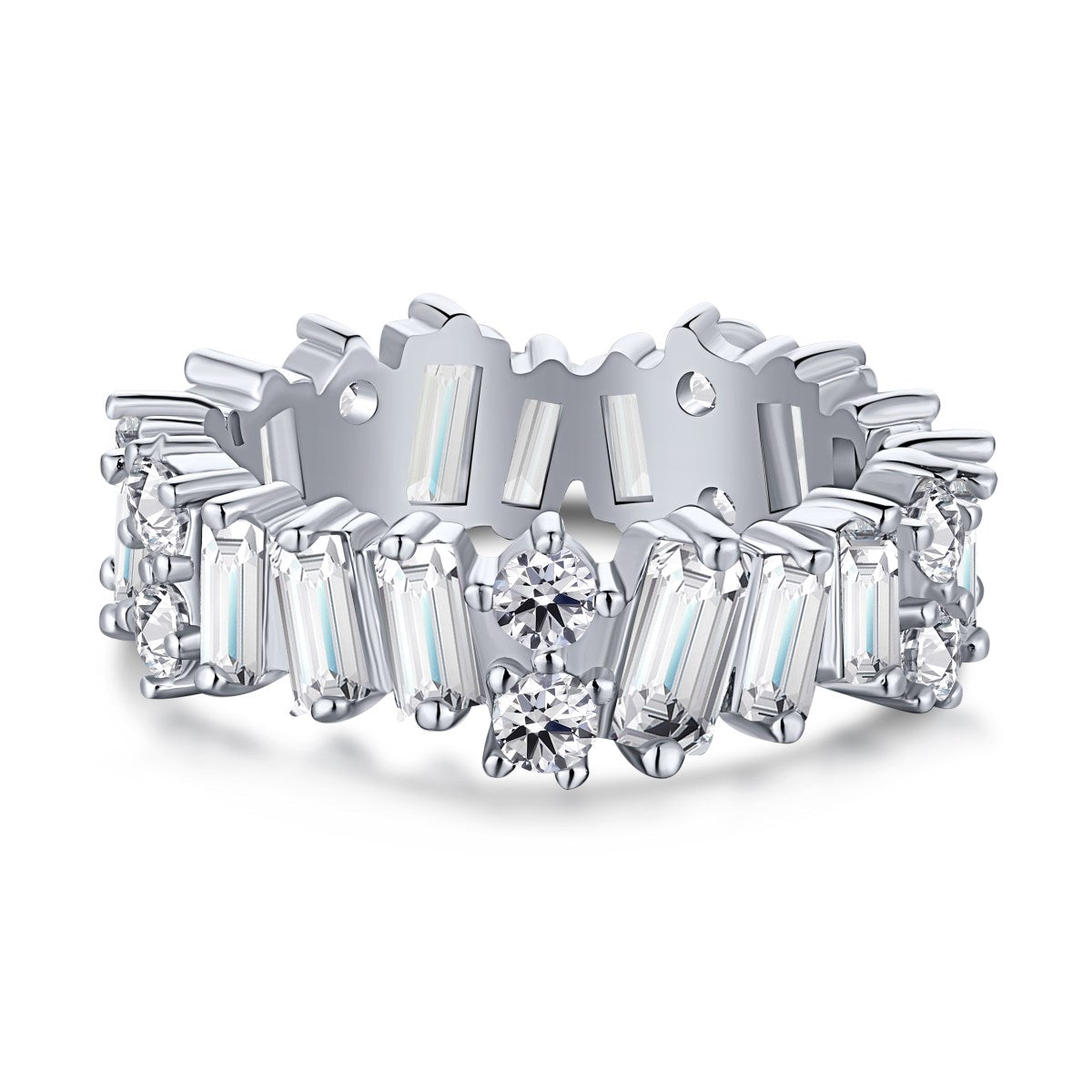 [Spark Jewelry]Delicate Multi Shape Tennis Ring