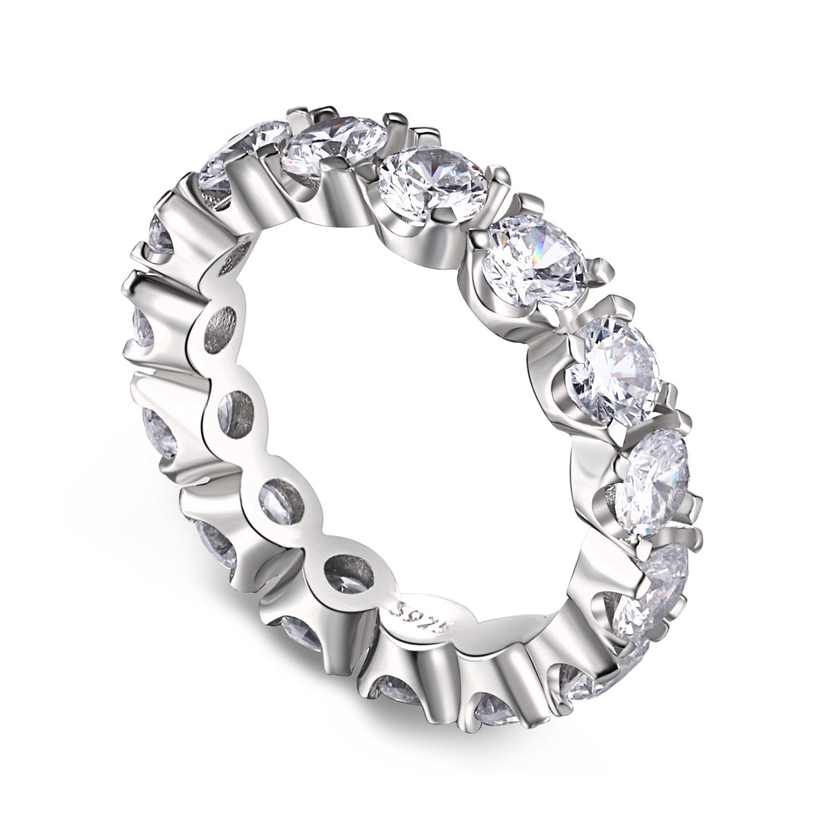 [Spark Jewelry]Eternity Round Cut Tennis Ring
