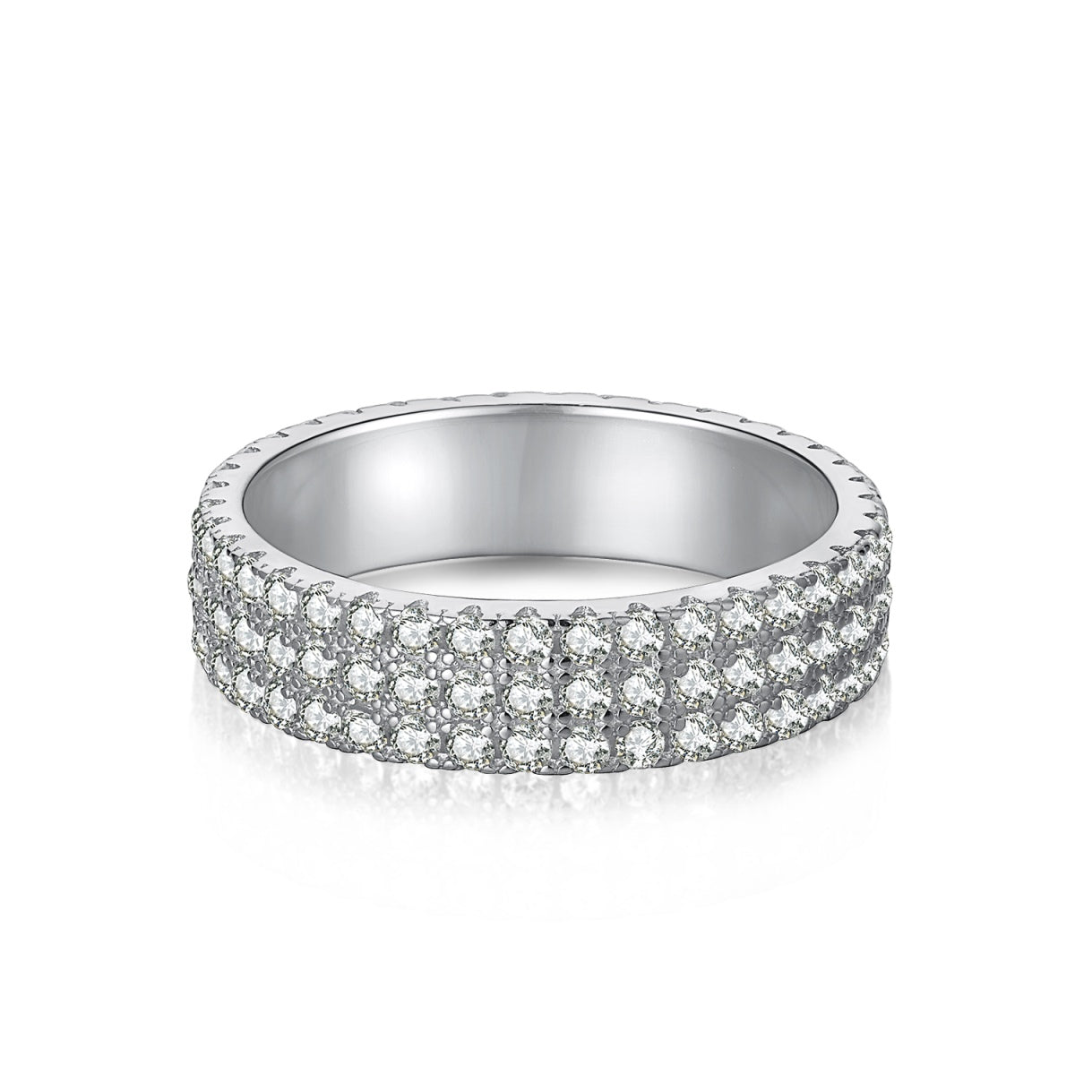 [Spark Jewelry]Dainty Round Cut Tennis Ring