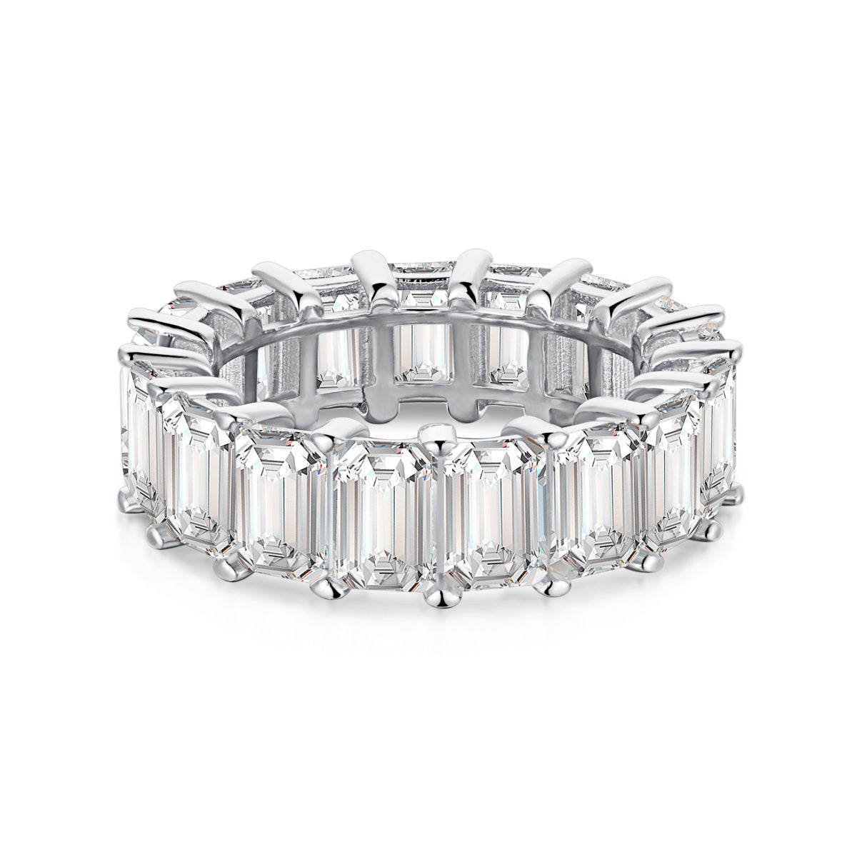 [Spark Jewelry]0.75 Carat Elegant Emerald Cut Tennis Ring