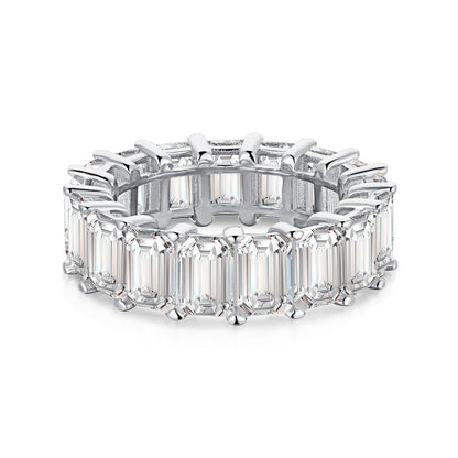 [Spark Jewelry]0.75 Carat Elegant Emerald Cut Tennis Ring