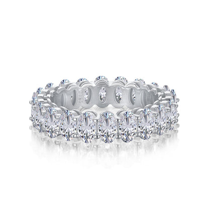 [Spark Jewelry]Ornate Oval Cut Tennis Ring