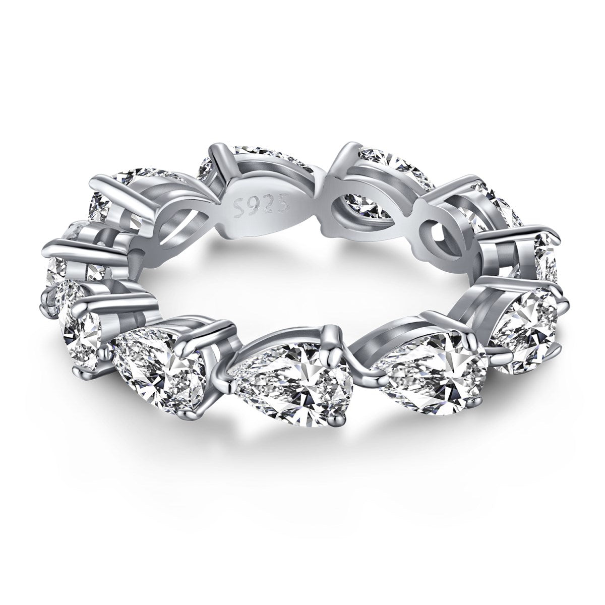 [Spark Jewelry]Exquisite Pear Cut Tennis Ring