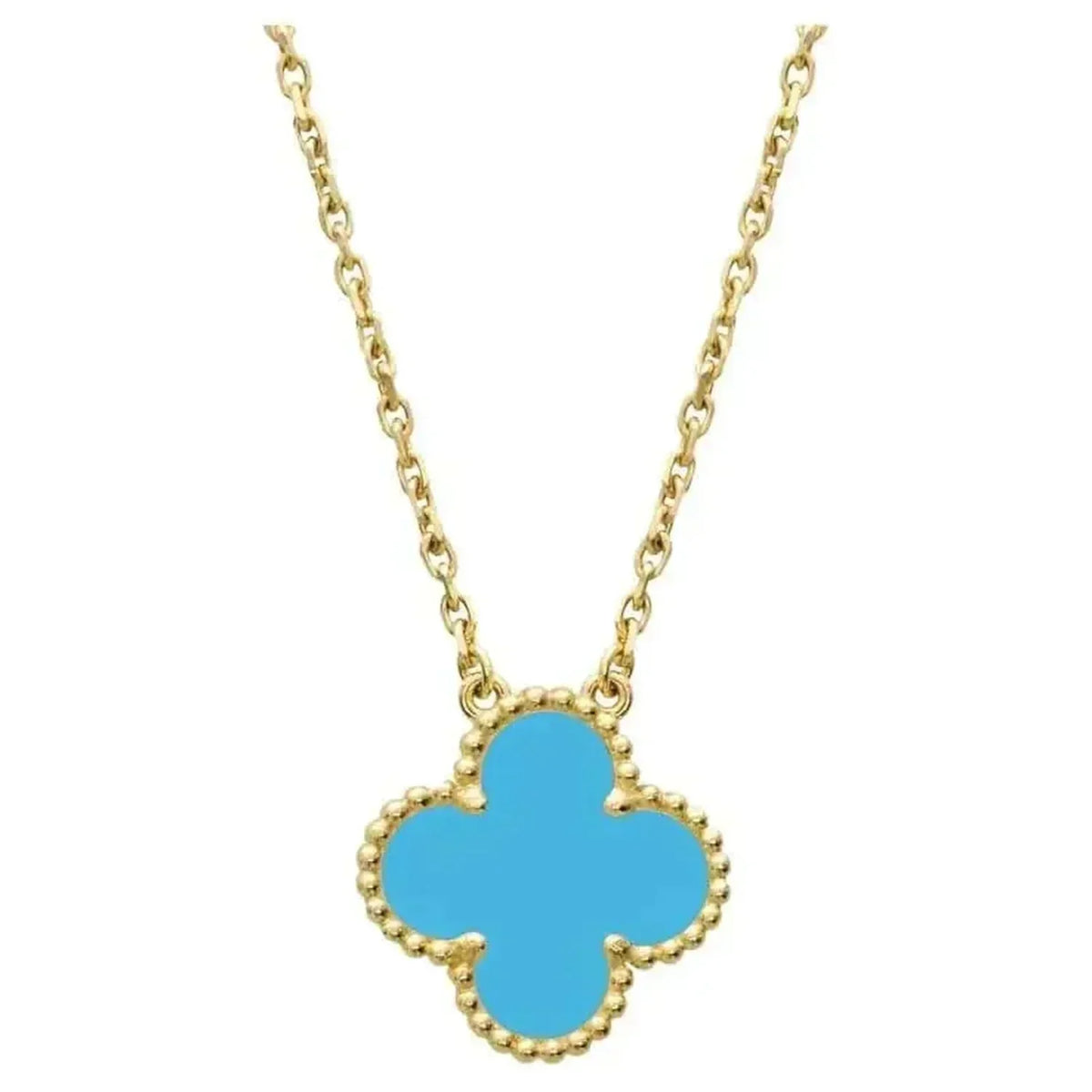 [⭐Spark]CLOVER 15MM VINTAGE TURQUOISE NECKLACE
