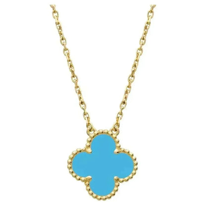 [⭐Spark]CLOVER 15MM VINTAGE TURQUOISE NECKLACE