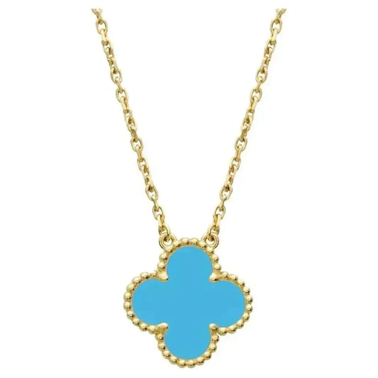 [⭐Spark]CLOVER 15MM VINTAGE TURQUOISE NECKLACE