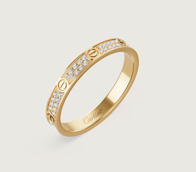 [⭐Spark]LOVE RING 2.6mm-wide full-diamond ring Gold