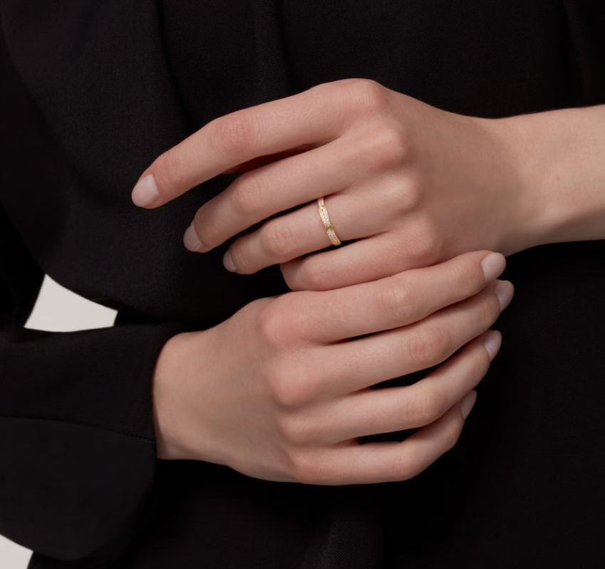 [⭐Spark]LOVE RING 2.6mm-wide full-diamond ring Gold
