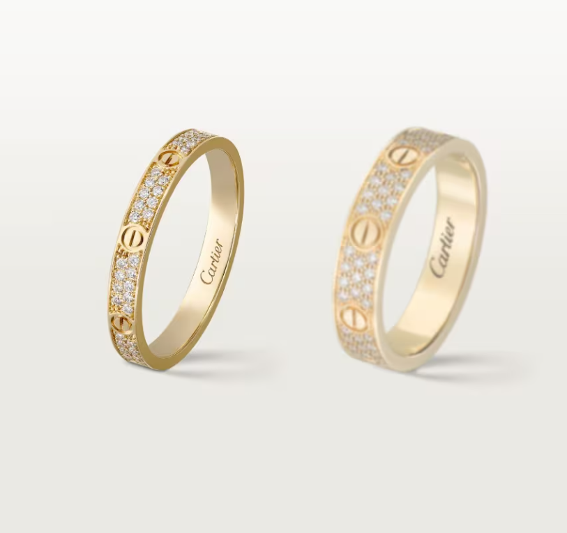 [⭐Spark]LOVE RING 2.6mm-wide full-diamond ring Gold