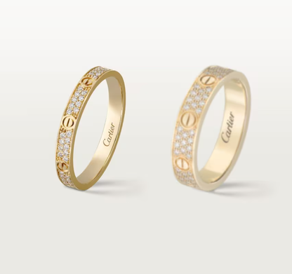 [⭐Spark]LOVE RING 2.6mm-wide full-diamond ring Gold