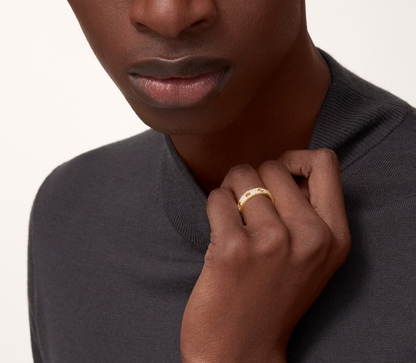 [⭐Spark]LOVE RING 4mm-wide full-diamond ring GOLD