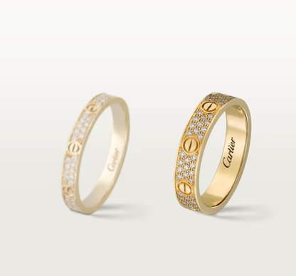 [⭐Spark]LOVE RING 4mm-wide full-diamond ring GOLD