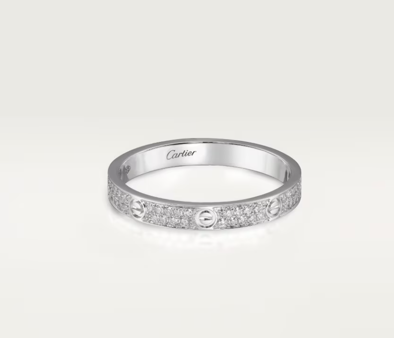 [⭐Spark]LOVE RING 2.6mm-wide full-diamond ring silver