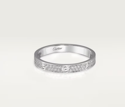 [⭐Spark]LOVE RING 2.6mm-wide full-diamond ring silver