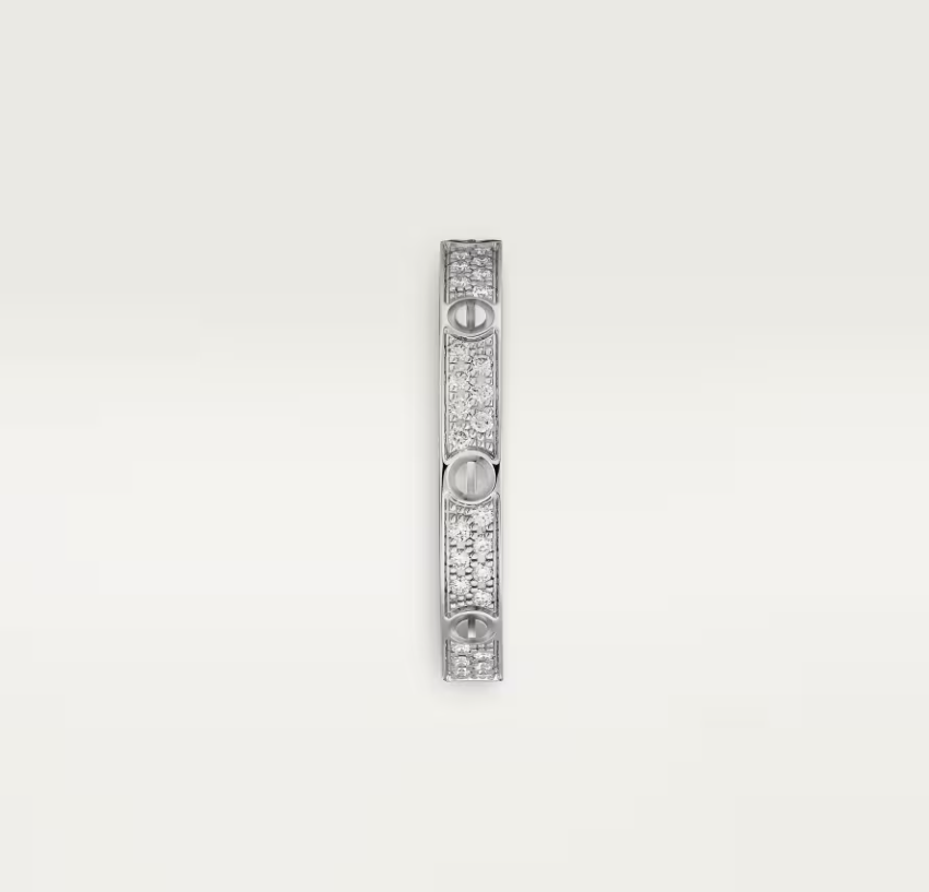 [⭐Spark]LOVE RING 2.6mm-wide full-diamond ring silver