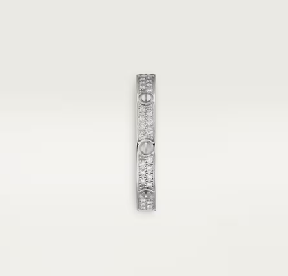[⭐Spark]LOVE RING 2.6mm-wide full-diamond ring silver
