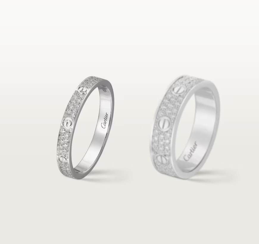 [⭐Spark]LOVE RING 2.6mm-wide full-diamond ring silver