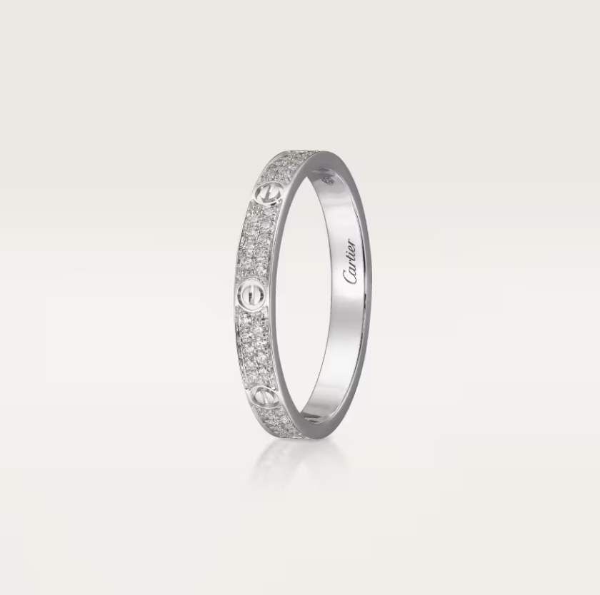 [⭐Spark]LOVE RING 2.6mm-wide full-diamond ring silver
