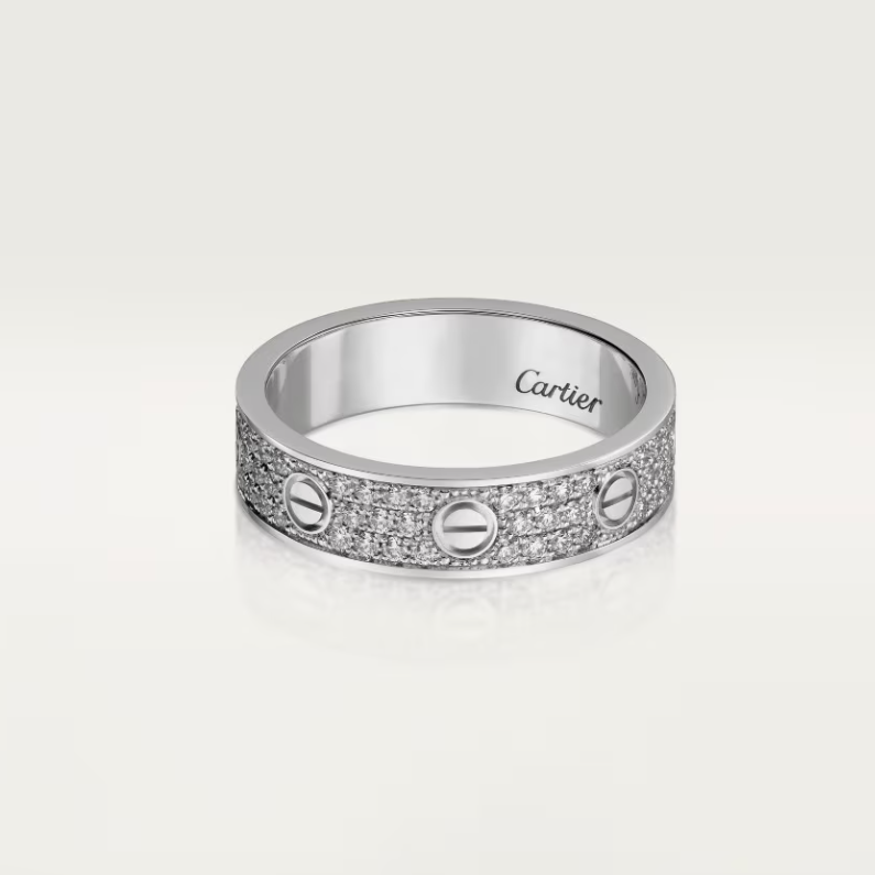 [⭐Spark]LOVE RING 4mm-wide full-diamond ring silver