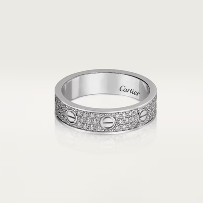 [⭐Spark]LOVE RING 4mm-wide full-diamond ring silver