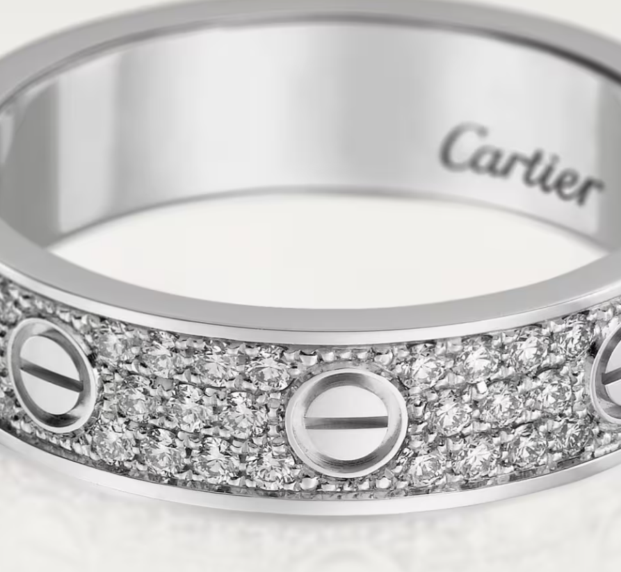 [⭐Spark]LOVE RING 4mm-wide full-diamond ring silver