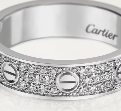 [⭐Spark]LOVE RING 4mm-wide full-diamond ring silver