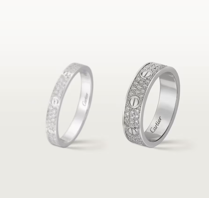[⭐Spark]LOVE RING 4mm-wide full-diamond ring silver
