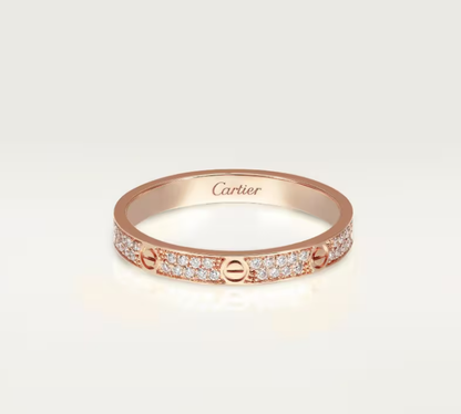 [⭐Spark]LOVE RING 2.6mm-wide full-diamond ring Rose Gold