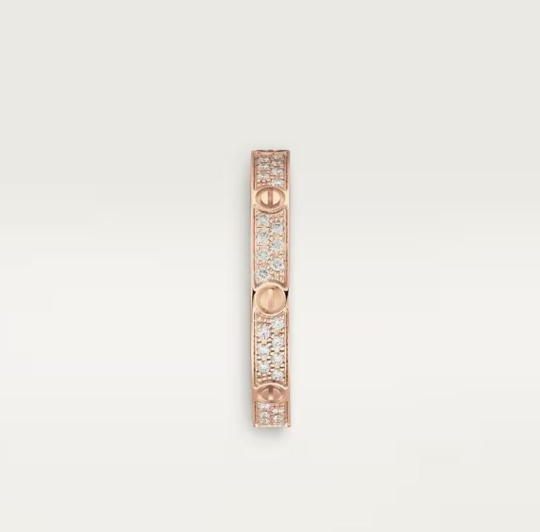 [⭐Spark]LOVE RING 2.6mm-wide full-diamond ring Rose Gold