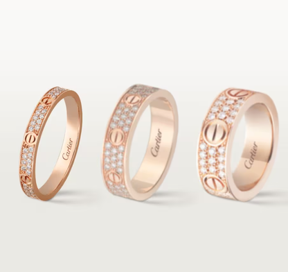 [⭐Spark]LOVE RING 2.6mm-wide full-diamond ring Rose Gold