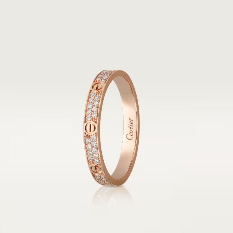 [⭐Spark]LOVE RING 2.6mm-wide full-diamond ring Rose Gold
