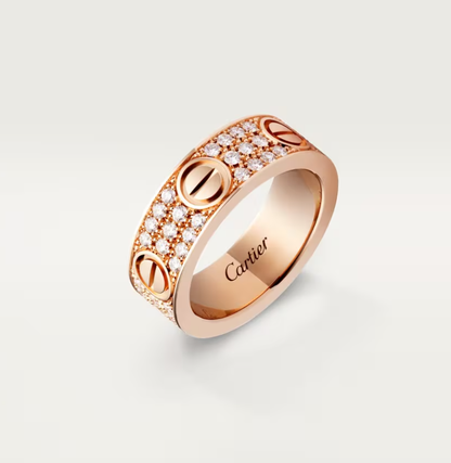 [⭐Spark]LOVE RING 6.5mm-wide full-diamond ring Rose Gold