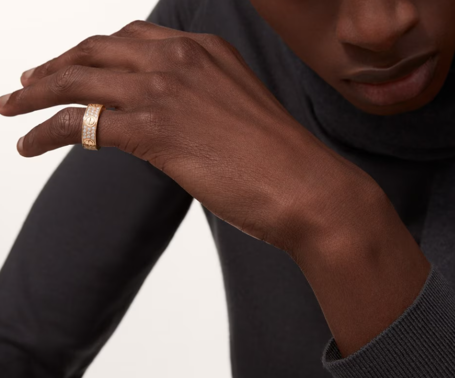 [⭐Spark]LOVE RING 6.5mm-wide full-diamond ring Rose Gold