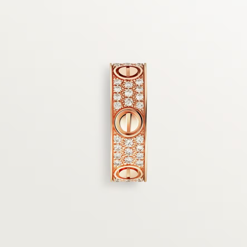 [⭐Spark]LOVE RING 6.5mm-wide full-diamond ring Rose Gold
