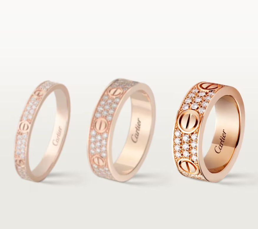 [⭐Spark]LOVE RING 6.5mm-wide full-diamond ring Rose Gold