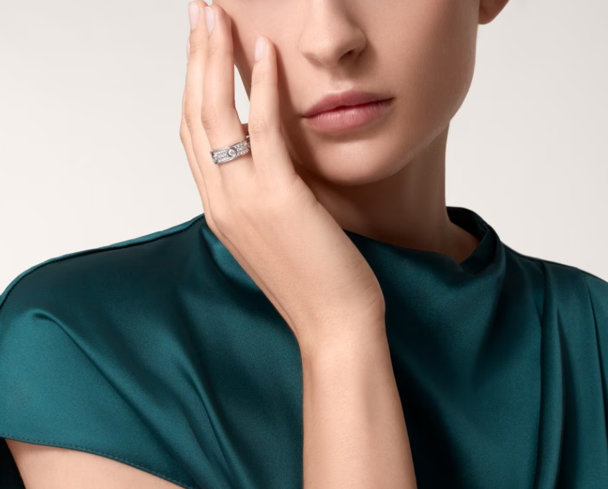 [⭐Spark]LOVE RING 6.5MM Full Diamond, 6 Major Diamonds Silver