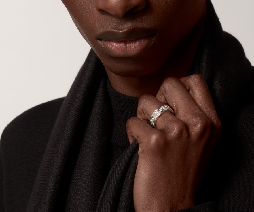 [⭐Spark]LOVE RING 6.5MM Full Diamond, 6 Major Diamonds Silver