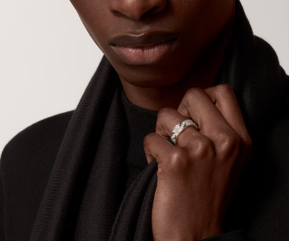[⭐Spark]LOVE RING 6.5MM Full Diamond, 6 Major Diamonds Silver