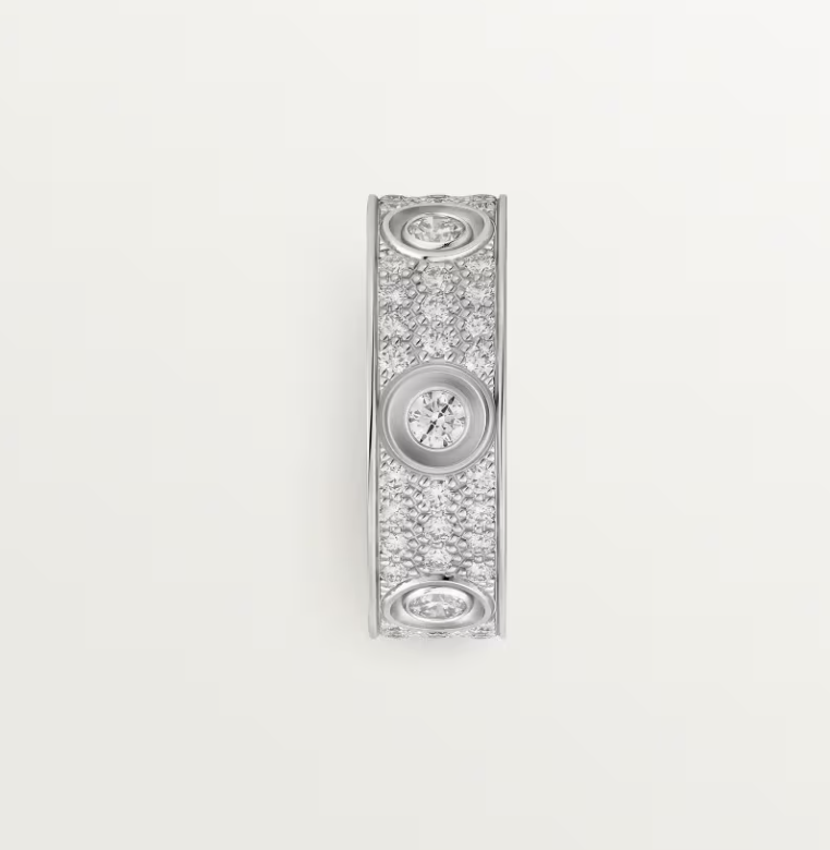 [⭐Spark]LOVE RING 6.5MM Full Diamond, 6 Major Diamonds Silver